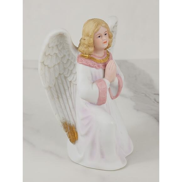 Homco Christmas Praying Angel Kneeling 5 1/2" Nativity Figurine 90s Malaysia Vtg - Picture 10 of 14